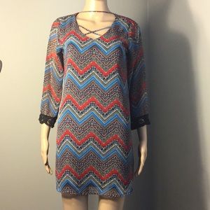 SOULMATES GIRL MULTICOLOR CHEVRON DRESS/TUNIC